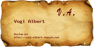 Vogl Albert névjegykártya