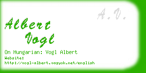 albert vogl business card